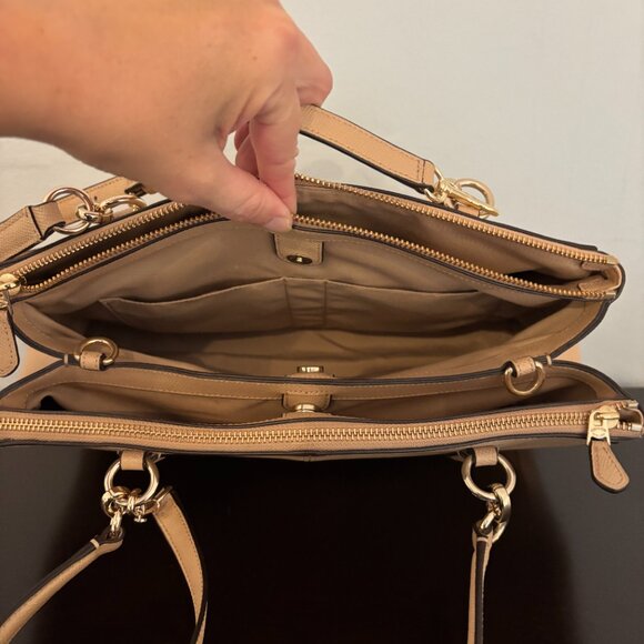 Coach Christie Carryall Tan Crossgrain Leather Satchel - Picture 9 of 13